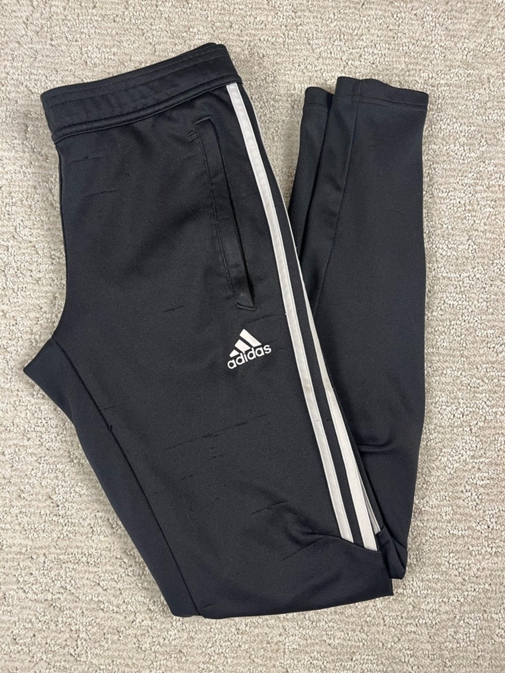 Adidas Tapered Fit Track Pants Black Size XS Climacool Zip Bottom Activewear
